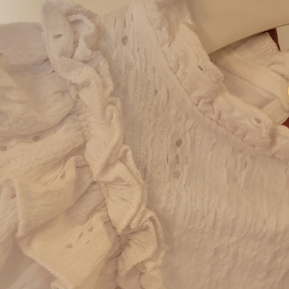 Zara Cream Ruffle Detail Blouse - Picture 5 of 5
